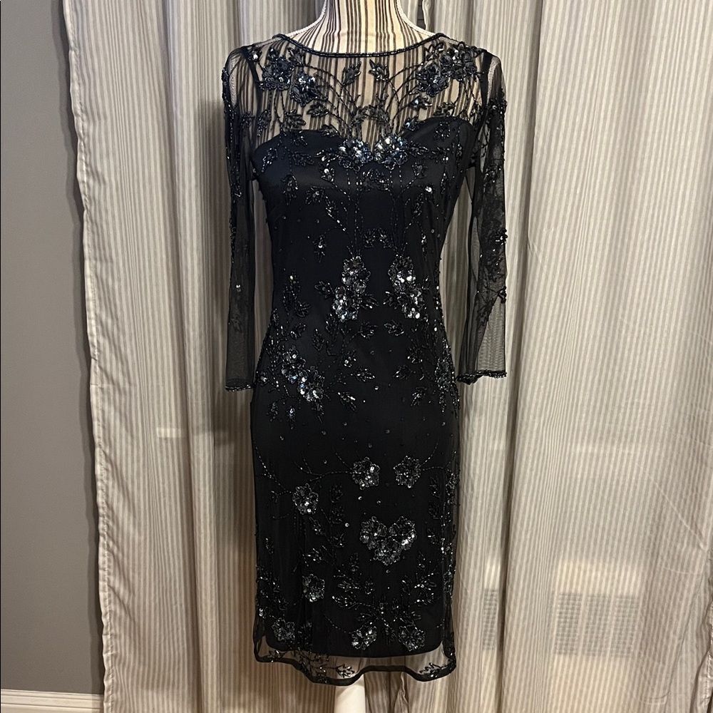Patra Elegant Black Sequin Dress